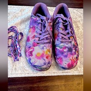 Women's NOBULL trainers, purple floral size 8.5